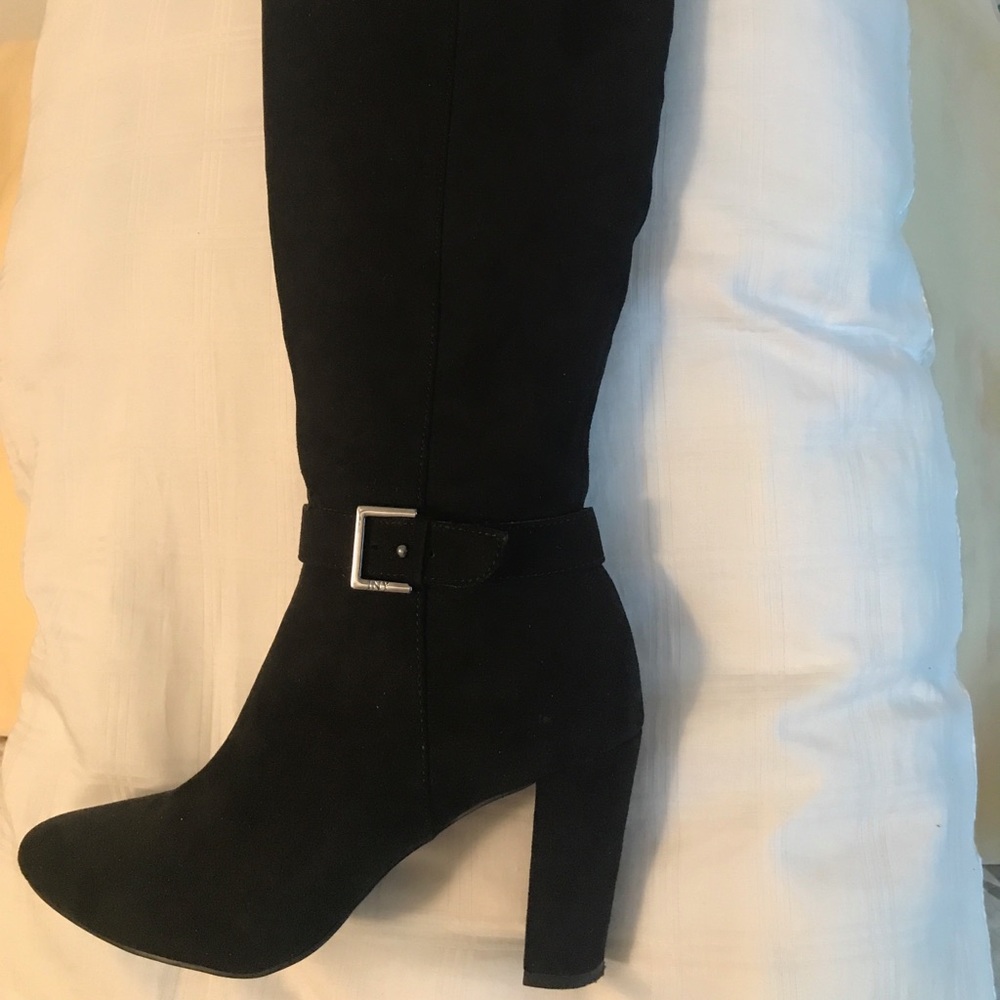 Black high heel boots